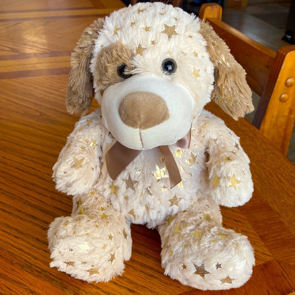 KellyToy Plush Gold Star Dog 15"